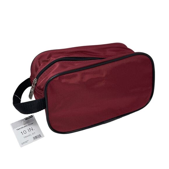 Travel‎ Toiletry Bag Small Dopp Kit Zipper Bag Shaving Shower Case - Red - Picture 2 of 5